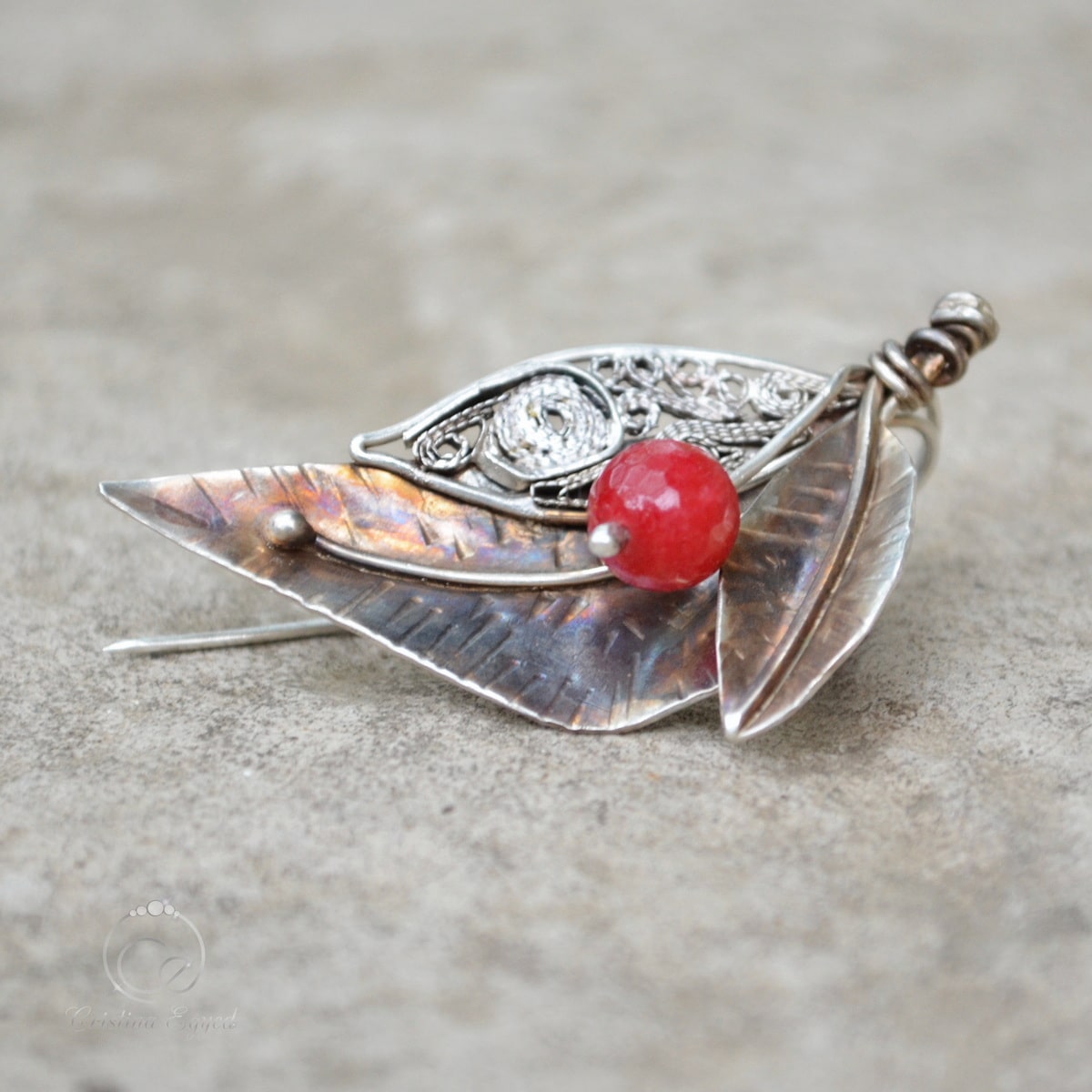 brosa argint handmade