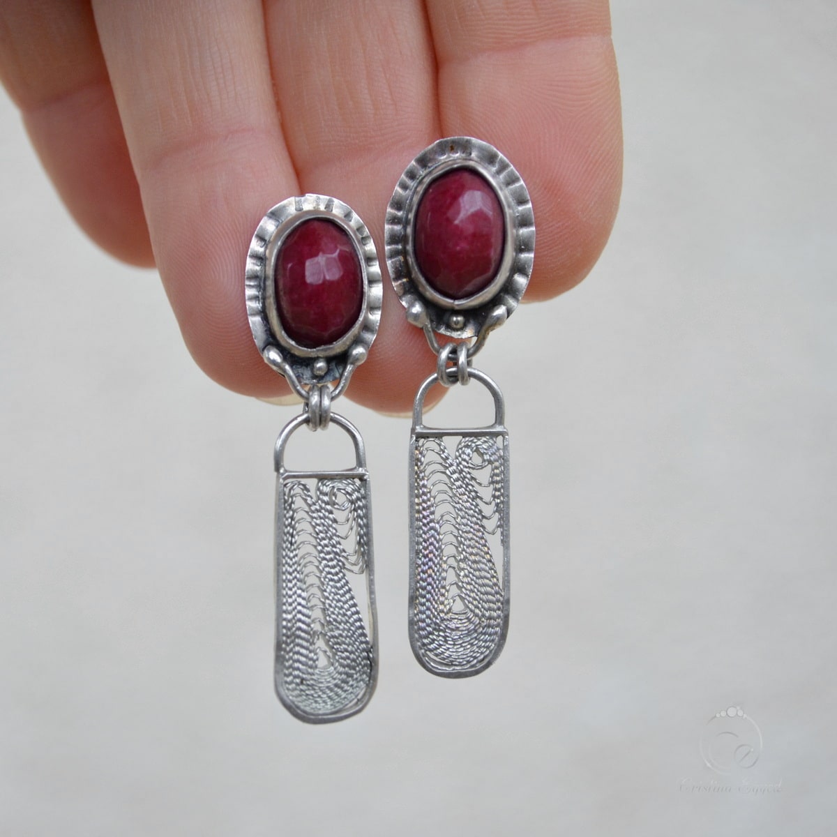 cercei handmade argint