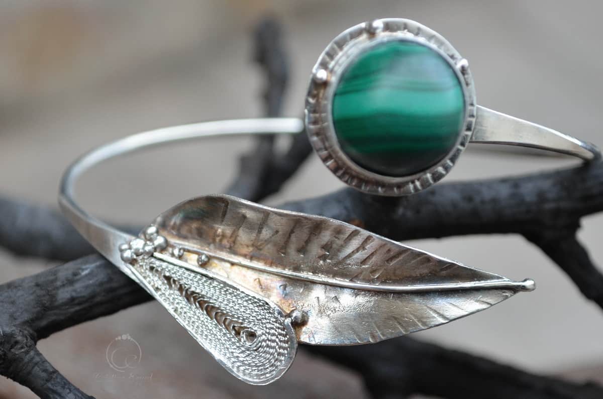 bratara frunza argint